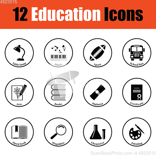 Image of School icon set