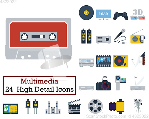 Image of Set of 24 Multimedia Icons