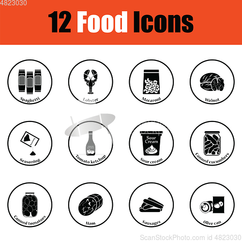 Image of Set of food icons