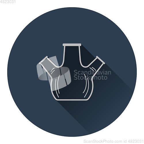 Image of Icon of chemistry round bottom flask with triple throat