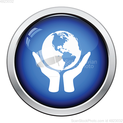 Image of Hands holding planet icon