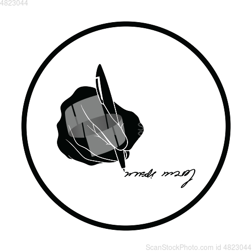 Image of Signing hand icon