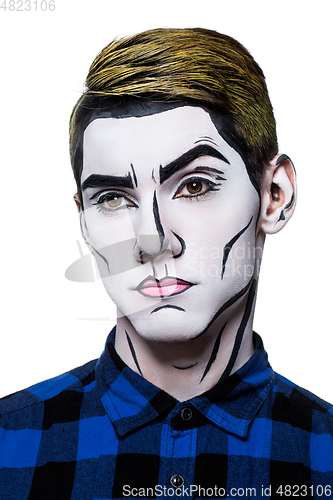 Image of young man with popart body paint
