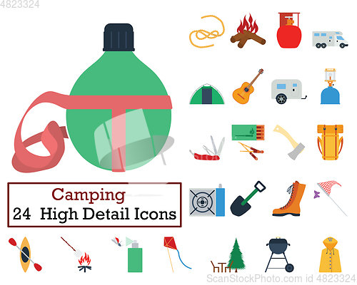 Image of Set of 24 Camping Icons