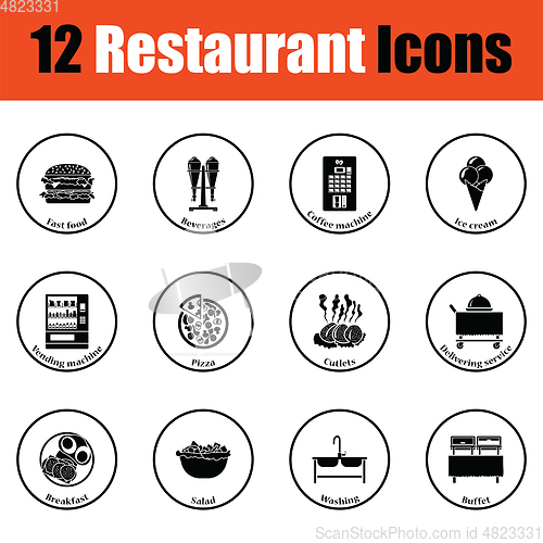 Image of Restaurant icon set