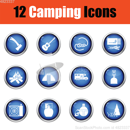 Image of Camping icon set. 