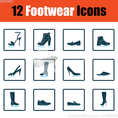 Image of Set of footwear icons