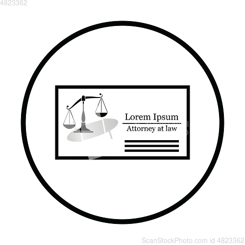 Image of Lawyer business card icon