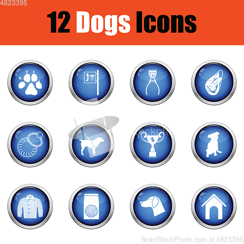 Image of Set of dog breeding icons. 