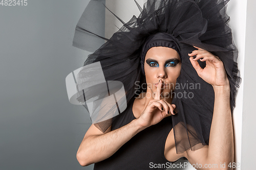 Image of ballet dancer with dark makeup