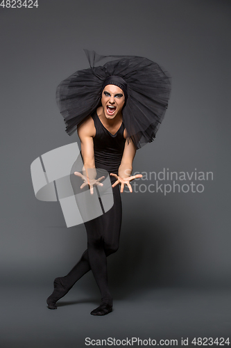 Image of ballet dancer with dark makeup