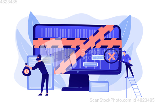 Image of Computer forensics concept vector illustration