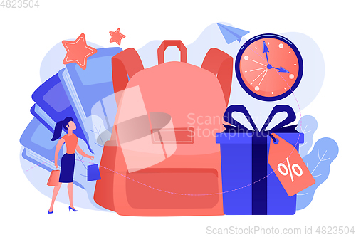 Image of Back to school sale and deals concept vector illustration.