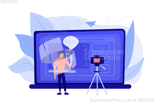 Image of Vlog concept vector illustration.