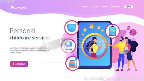 Image of Babysitting services concept landing page