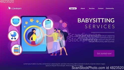 Image of Babysitting services concept landing page