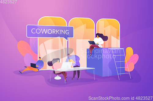 Image of Coworking space, informal workplace vector illustration