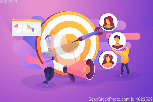 Image of Target advertisement flat vector illustration