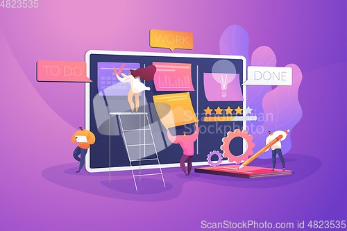 Image of Kanban board concept vector illustration