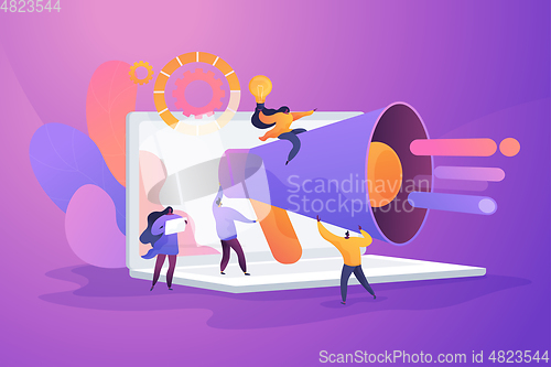 Image of Word of mouth promotion flat vector illustration