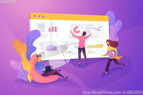 Image of Workflow vector creative concept illustration.