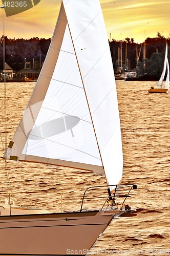 Image of Sailboat at sunset