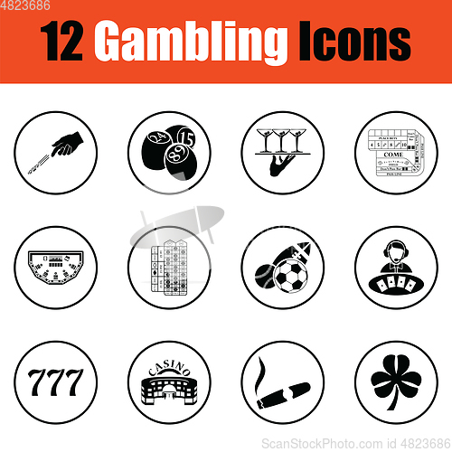 Image of Gambling icon set