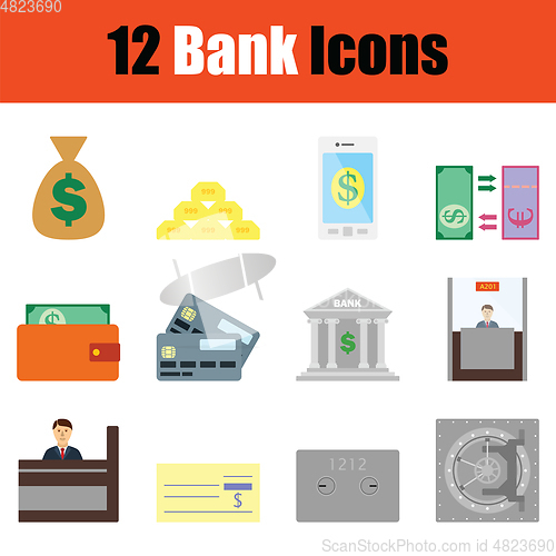 Image of Bank icon set