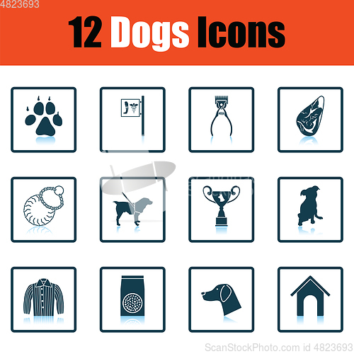 Image of Set of dog breeding icons