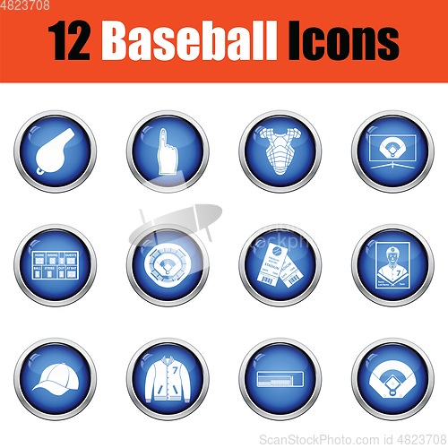 Image of Baseball icon set. 