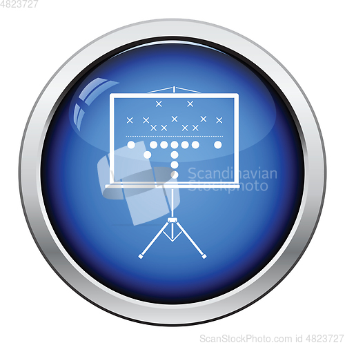 Image of American football game plan stand icon