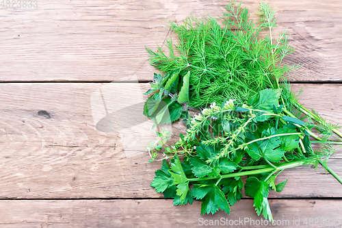 Image of Herbs bunch of spicy on board