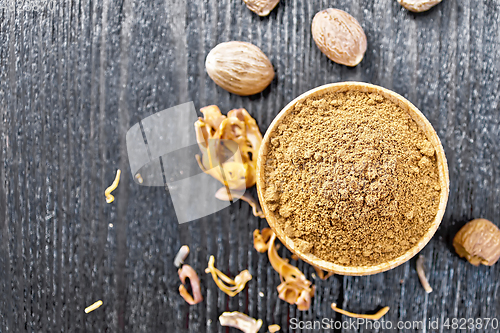 Image of Nutmeg ground in bowl on board top