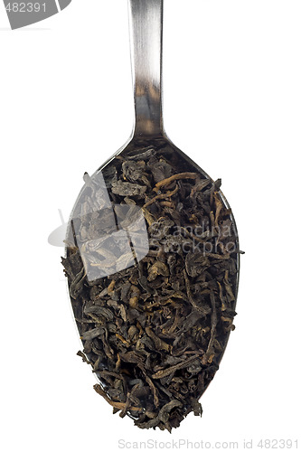 Image of Spoonful of chinese tea leaves