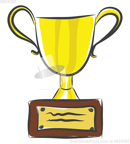 Image of A golden trophy on a stand vector or color illustration