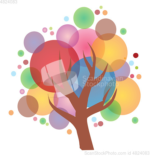 Image of Colorful happy bubble tree vector or color illustration