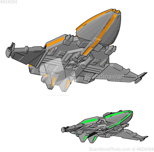 Image of Fantasy spacecrafts vector illustration non white background