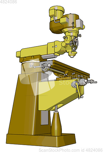Image of Yellow drill press vector illustration on white background