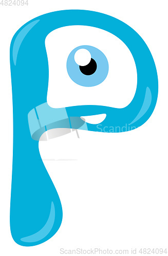 Image of Alphabet P with happy face vector or color illustration