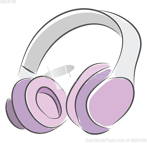 Image of Pink headphones vector illustration on white background 