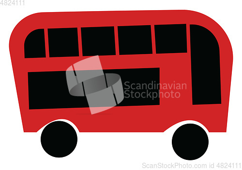 Image of Red and black double decker bus vector or color illustration