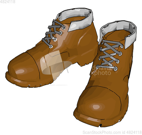 Image of Vector illustration of a pair of military boots white background