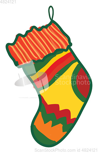 Image of A christmas sock vector or color illustration