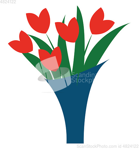Image of A red flower bouquet vector or color illustration