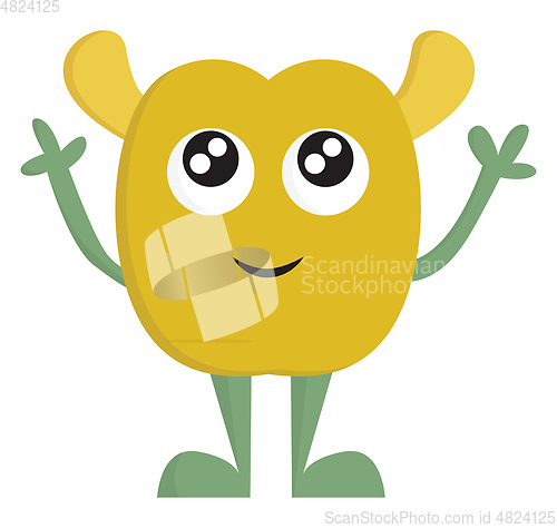 Image of A yellow baby alien vector or color illustration