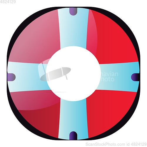 Image of Red and white swim tube vector illustration on a white backgroun