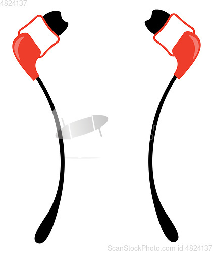 Image of Trendy mobile set earphone vector or color illustration