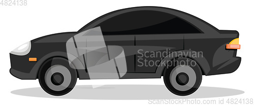 Image of Side view of black cartoon car vector illustration on white back