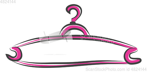 Image of Pink coat hanger vector illustration on white background 