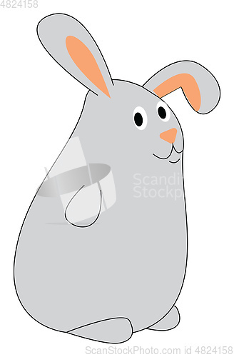 Image of A fat brown bunny vector or color illustration